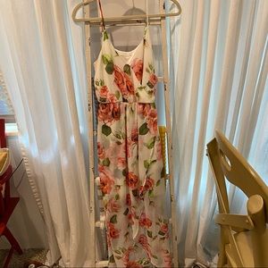 Lush rose floral faux wrap dress